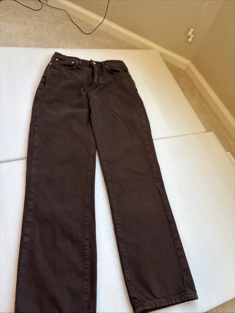 Zara Straight Leg Jeans in Dark Brown - Picture 12 of 13
